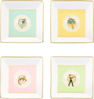 Set de 4 bandejas Cartier Characters tamaño pequeño Porcelana